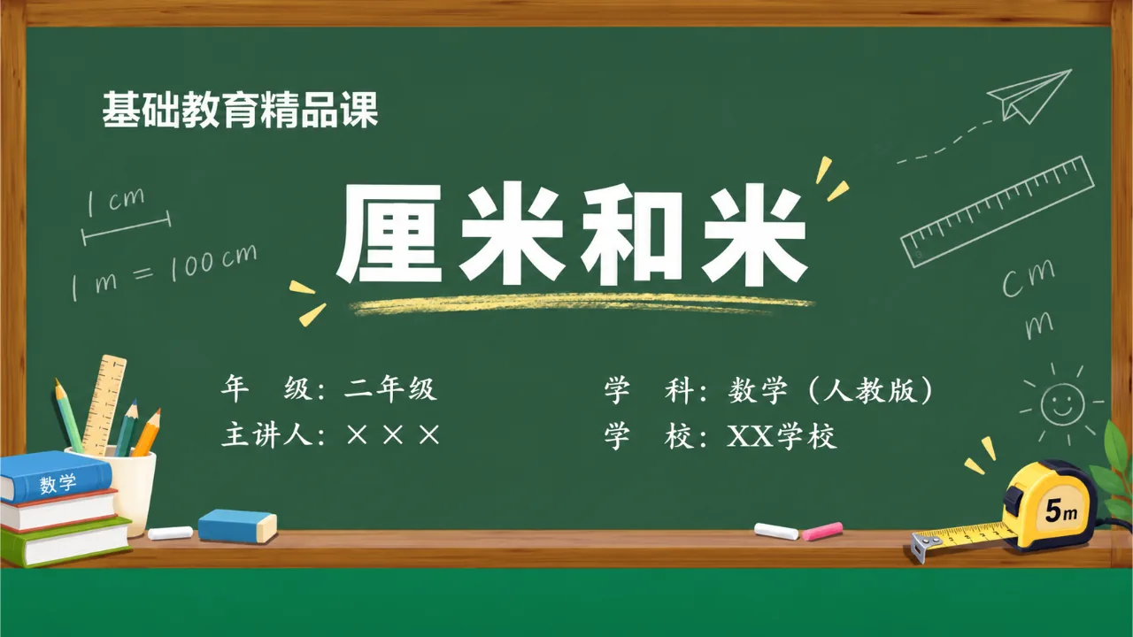 《厘米和米》课件封面