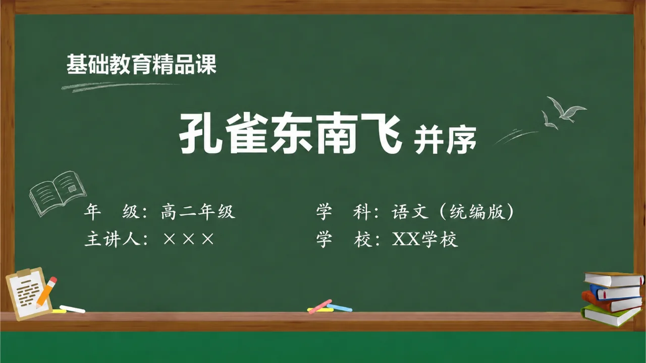 《孔雀东南飞并序》 基础版课件封面