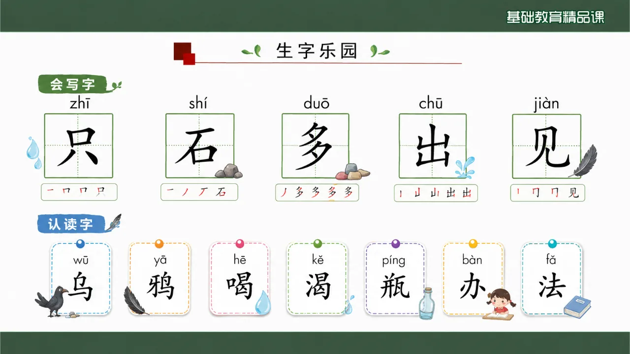 《乌鸦喝水》 版本2课件第5页缩略图