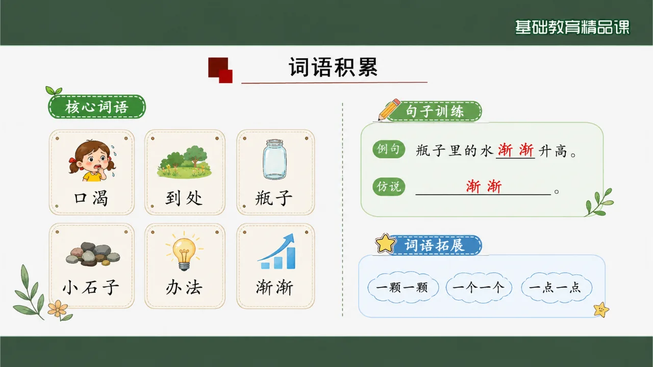 《乌鸦喝水》 版本2课件第6页缩略图