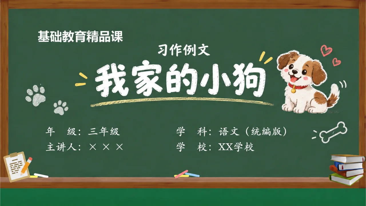 《习作例文：我家的小狗》课件封面