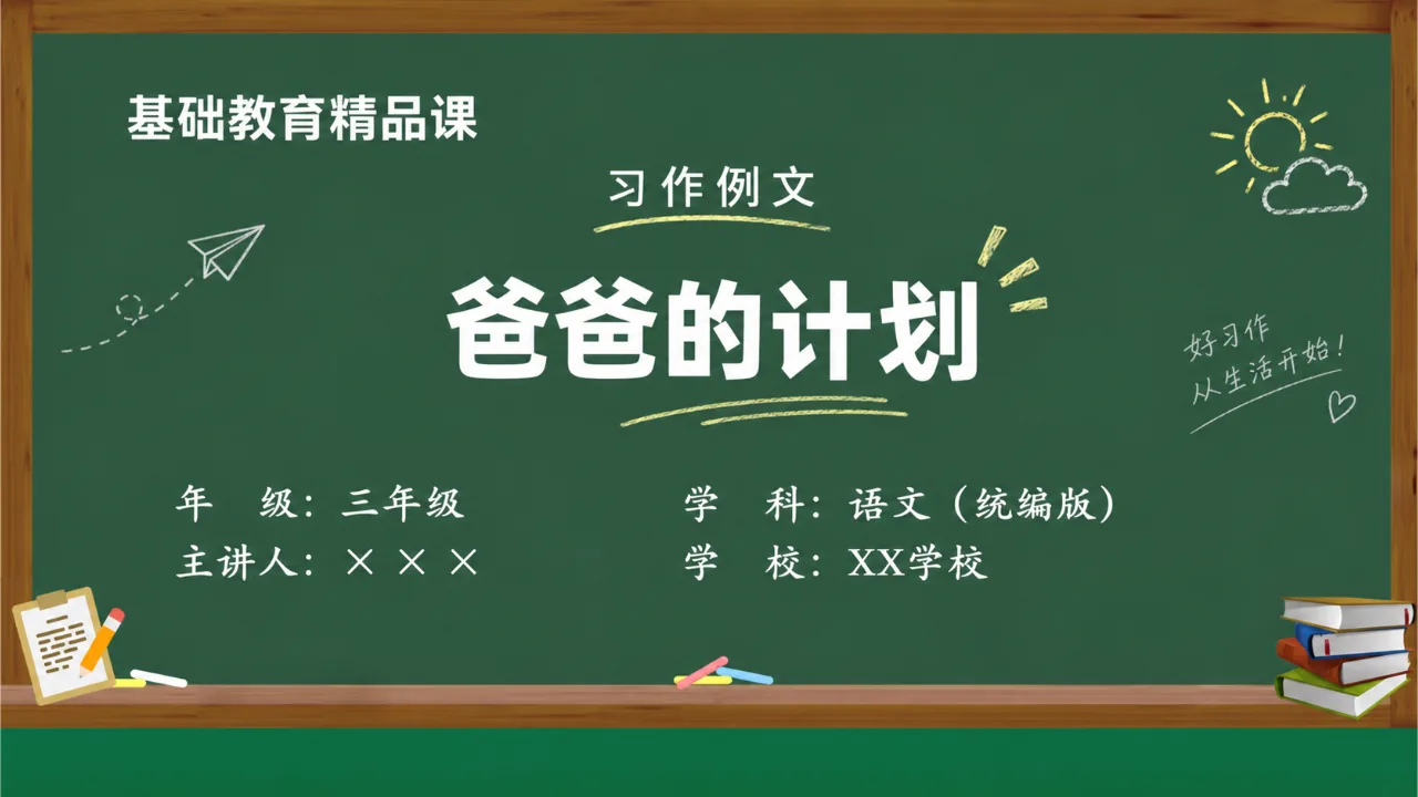 《习作例文：爸爸的计划》课件封面