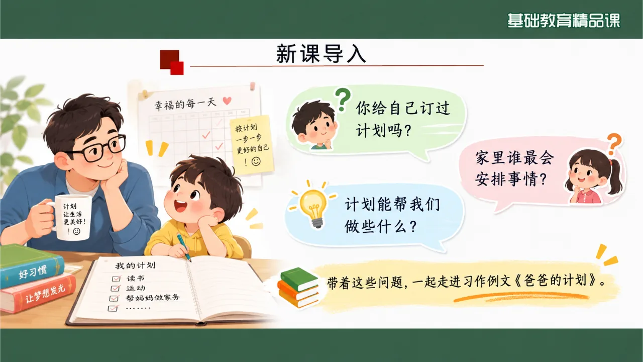 《习作例文：爸爸的计划》课件第3页缩略图